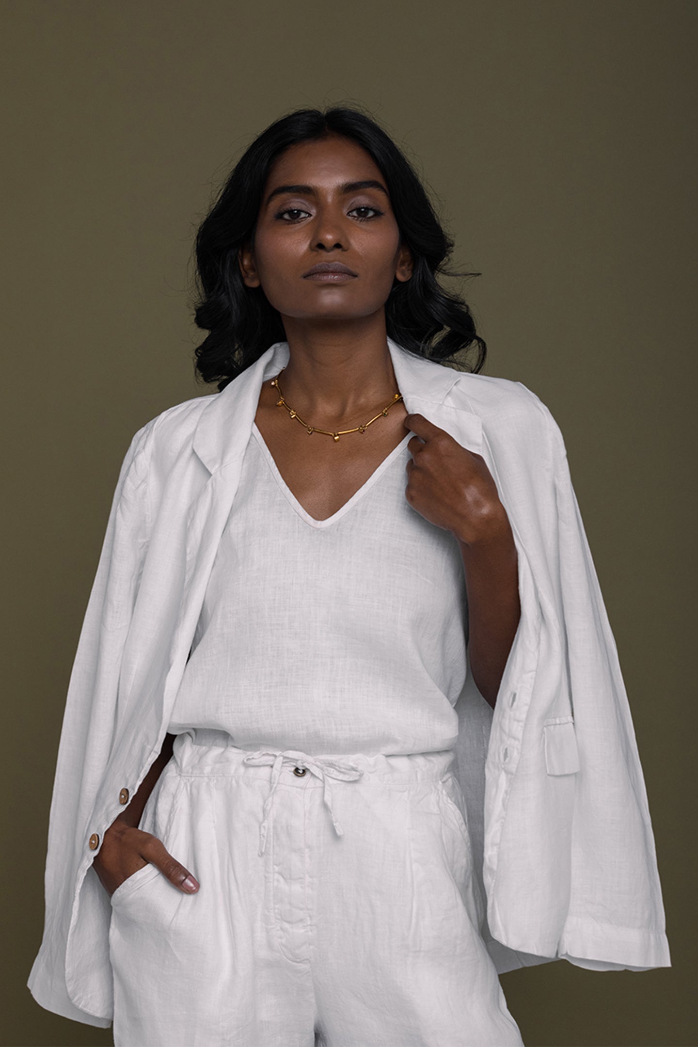 (Kopi) Hemp Three Piece Set in White