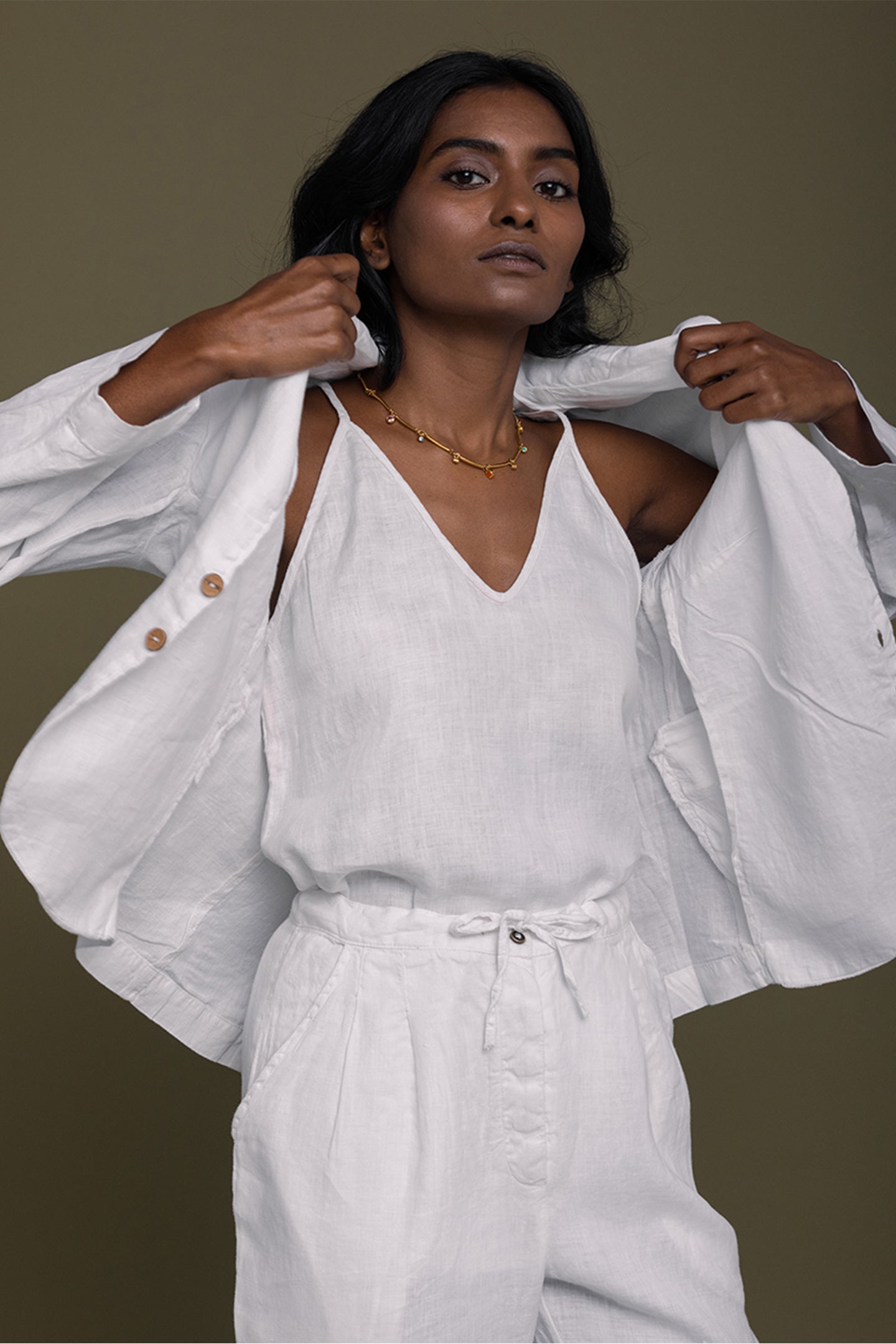 (Kopi) Hemp Three Piece Set in White