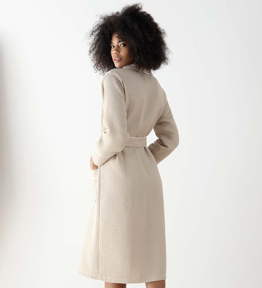 (Kopi) (Kopi) Women's Full Length Waffle Hotel Robe
