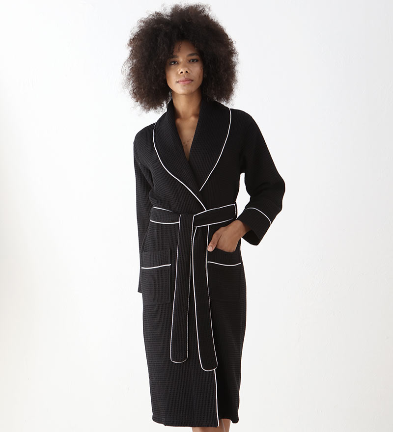 (Kopi) (Kopi) Women's Full Length Waffle Hotel Robe
